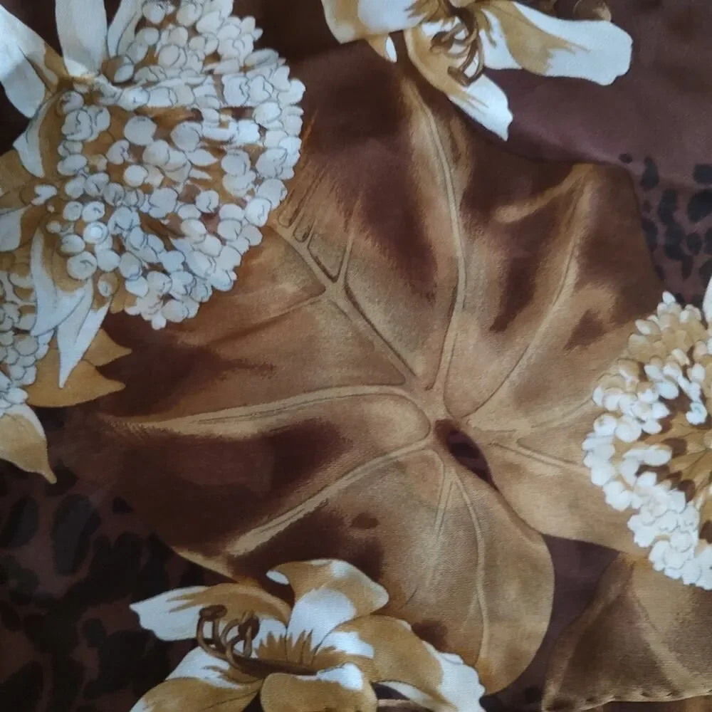 Salvatore Ferragamo silk floral long shawl scarf w/COA